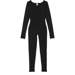 NEW VICTORIAS SECRET Soft Seamless Long Sleeve Onesie XXL Black